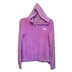 PINK Victoria's Secret Purple Velour Hoodie Small